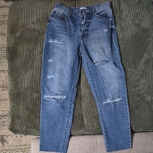 Forever 21 Blue Distressed Boyfriend Jeans